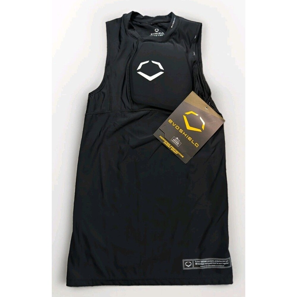 EvoShield Adult NOCSAE Protective Chest Guard Shirt SZ Small Black NWT Open Box